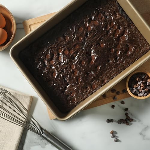 Gallen 13 x 9 Inch Rectangular Nonstick Carbon Steel Cake and Baking Pan (Champagne / 13" Cake Pan)