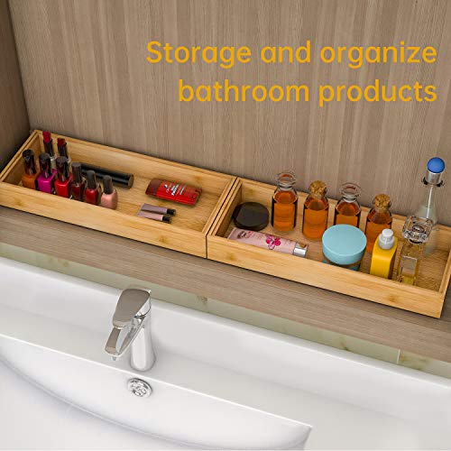 Bamboo Kitchen Drawer Organizer 15"x 6" (2 Count)