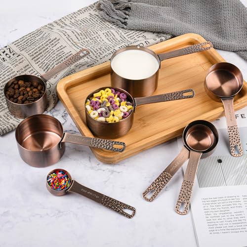 Copper Measuring Cups and Spoons Set 19 for Kitchen and Baking (21 Count)