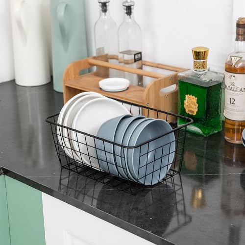 Wire Kitchen Storage Basket 4 Packs (Black)