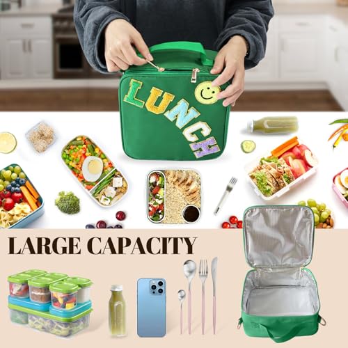 Insulated Lunch Bag With Adjustable Shoulder Strap (Dark Green)