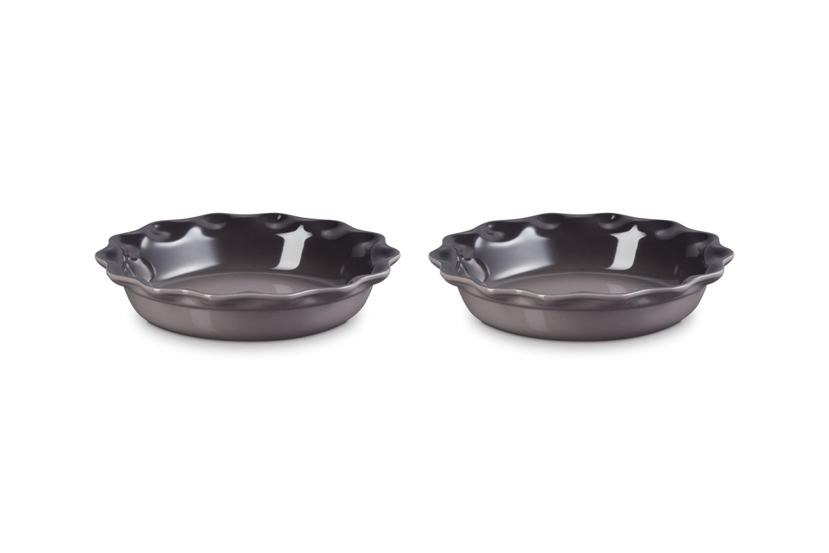 Stoneware Set of 2 Heritage Fluted Pie Dish (Oyster)