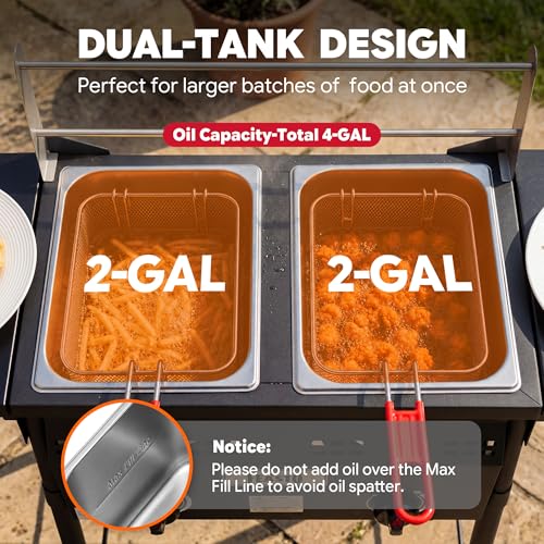 Outdoor Propane Deep Fryer with Rolling Cart