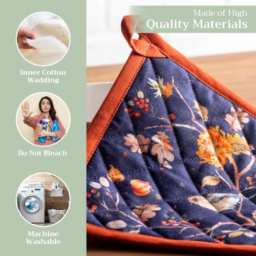 Pot Holders 100% Cotton Potholders (020 - Kelim - Infinity / 8" x 8" (Pot Holder Pack of 2))