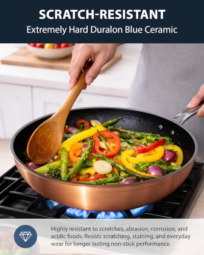 12pc Healthy Pots and Pan Set Non (Rustic Copper (G10))