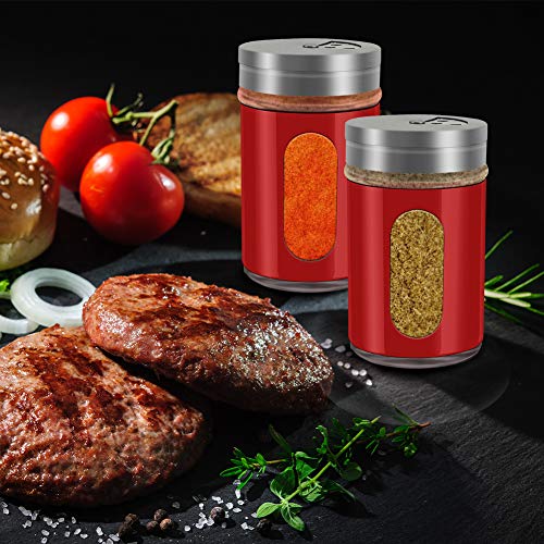 2pcs Salt and Pepper Shakers (Red)