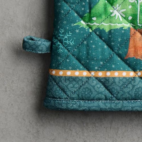 100% Cotton Oven Mitt & Pot Holder Set (106 - Hygge Christmas / 7.5" x 13" & 8" x 8" (Oven Mitt & Pot Holder))
