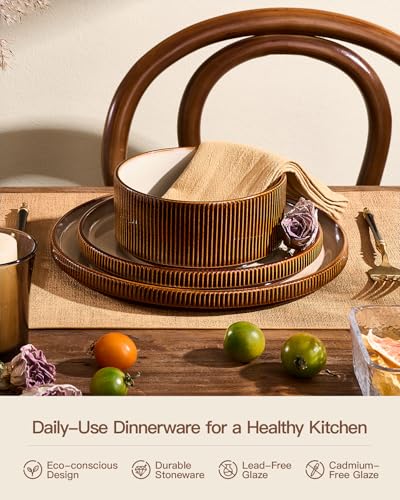 Dinnerware Set for 6 (Cream Brown)