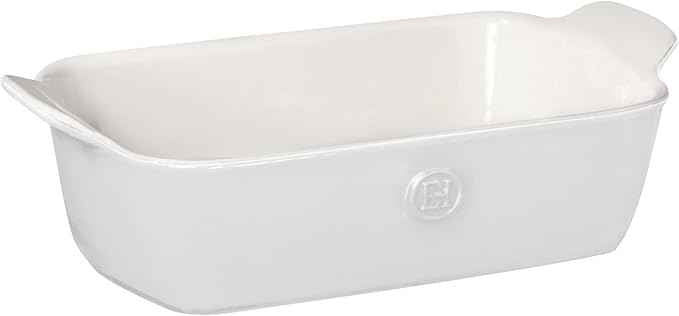 Emile Henry Made In France Modern Classic BREAD BAKER/LOAF PAN - 9" X 5" / 1.8 qt, SUGAR WHITE