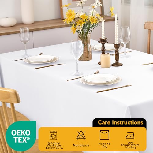 6 Pack White Tablecloths for Square Tables (White / 70x70 In, 6 Pack)