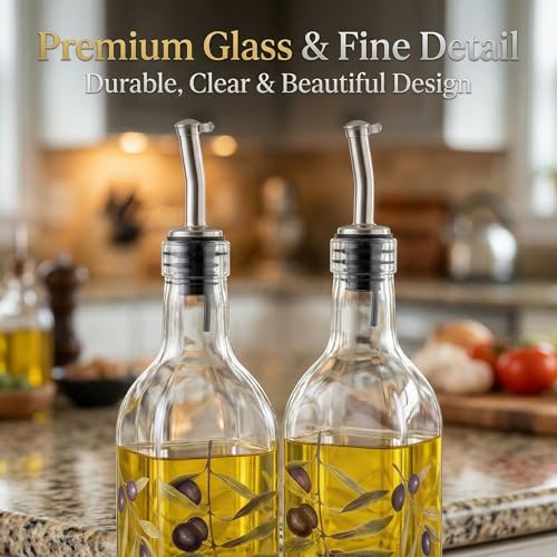 Topadorn 17oz Glass Olive Oil Dispenser Bottle