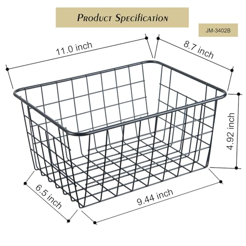 Wire Kitchen Storage Basket 4 Packs (Black)