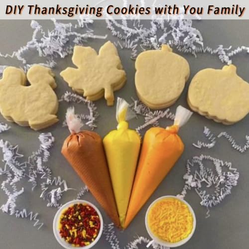 Thanksgiving Cookie Cutters Set 5Pcs Sturdy Fall Biscuit Cutters (Thanksgiving)