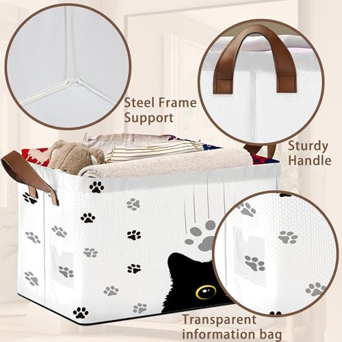 Black Cat Storage Basket Large 17x11.5x10.5 Inche (Black Cat)
