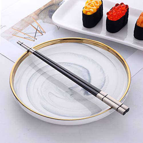 5 Pair Black Stainless Steel Chopsticks (nice black)