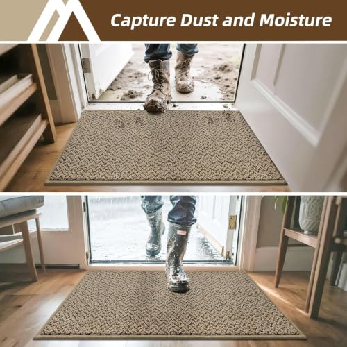 Dirt Trapper Door Mat 24"x36" Non Slip Washable Taupe (86.4 Sq Ft)