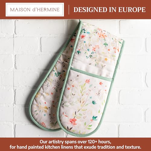 Double Oven Mitts 100% Cotton Double Oven Glove (005 - Colmar / 7" x 35" (Double Oven Mitt))