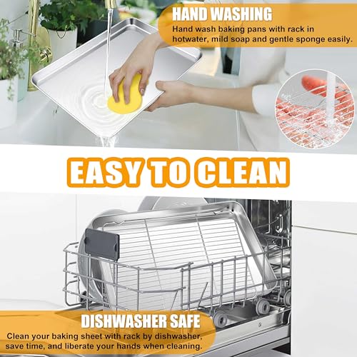 20x14 Inch XL Stainless Steel Baking Sheet with Cooling Rack Set (20x14x1.2)