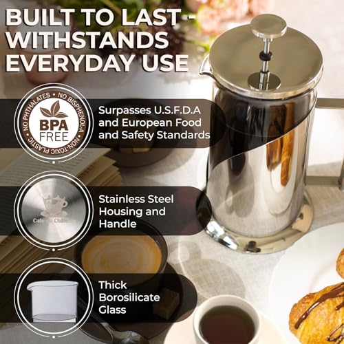 French Press Coffee Maker (Silver)
