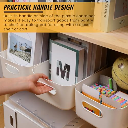 White Plastic Storage Bins (White / 12 x 8 x 5 Inches)