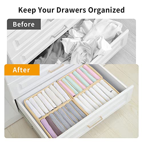 4 Pack Drawer Organizers for Clothing (4 Count)