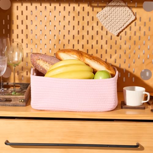 Small Storage Baskets for Organizing (3pcs-L13xW8.5xH5.1" / Pink)