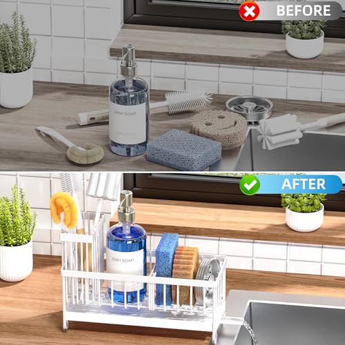 Sponge Holder for Kitchen Sink (Cool White)