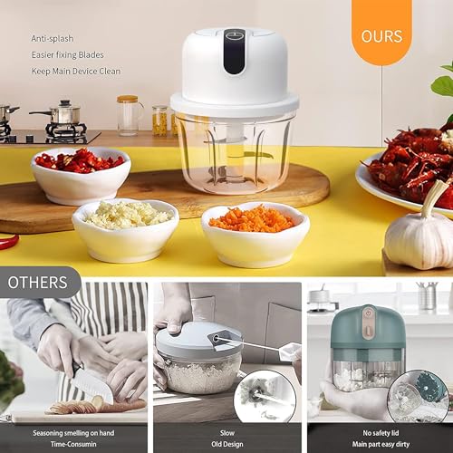 White 3 CUP Electric mini garlic crusher (4 CUPS)