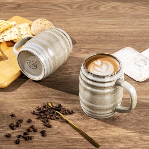 20oz Large Coffee Mugs Set of 4 (Oatmeal / Set of 4(20oz))