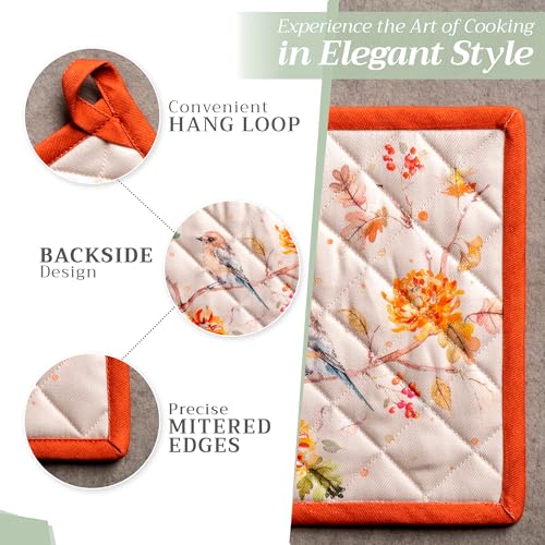 100% Cotton Oven Mitt & Pot Holder Set (062 - Kelim - Prairie / 7.5" x 13" & 8" x 8" (Oven Mitt & Pot Holder))
