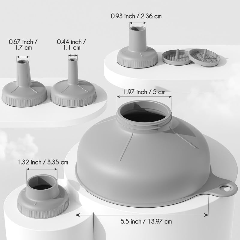 Wide Mouth Versatile Funnel for Kitchen Use for Filling Bottles (5 Count)