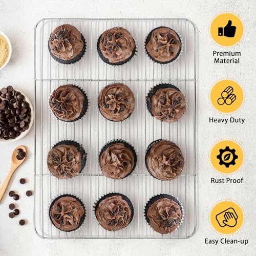 4 Pcs Baking Wire Rack for Cooling (15.3 Inch)