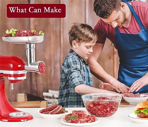 Stainless Steel Food Grinder Attachment for KitchenAid Mixers