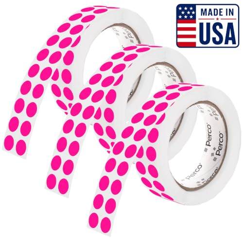 Neon Pink Perforated Round Circle Dot Sticker 1 (Neon Pink / 0.5 Inch)