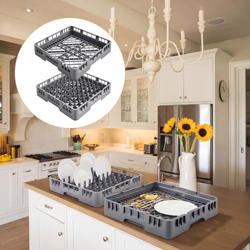 2 Pack Commercial Dishwasher Tray Rack (Gray / Basics,Peg Dish)