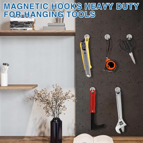 Magnetic Hooks Magnet Hook for Cruise Cabins 50LBS (Silver / 0.78in)