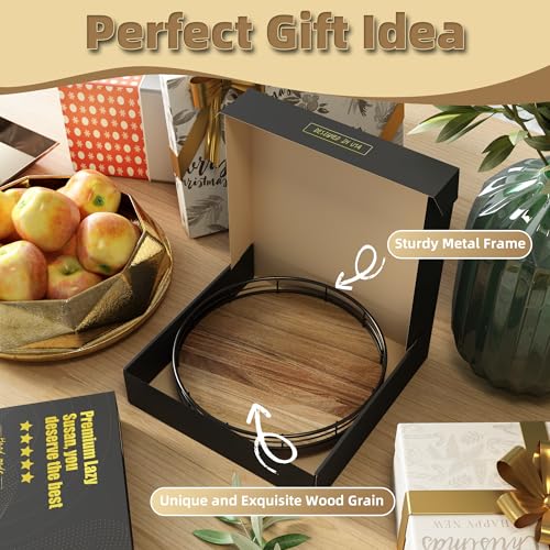 Acacia Wood 9" Bathroom Vanity Tray Turntable