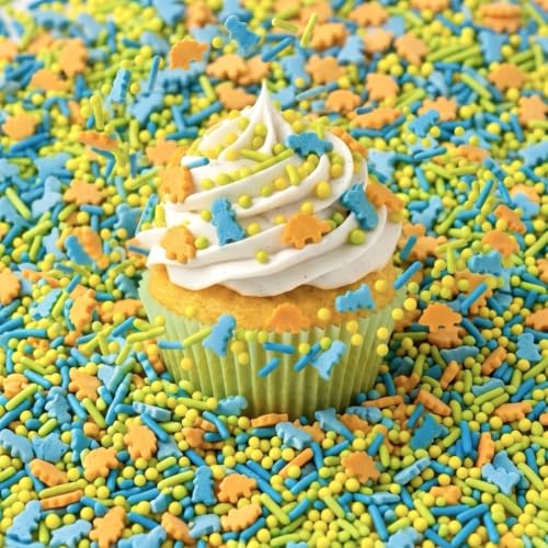 Dinosaur Sprinkles for Baking (Blue, green, orange)
