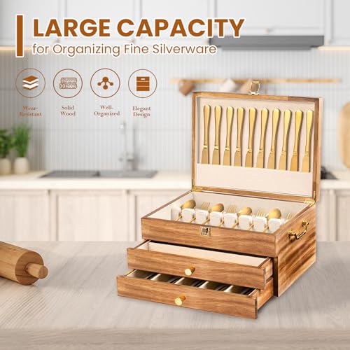 Silverware Storage Box (3 Layer Carbonized Black)