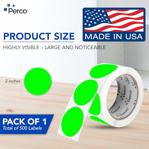 Neon Green Round Circle Dot Sticker 2 (Green - Neon / 2 Inch)