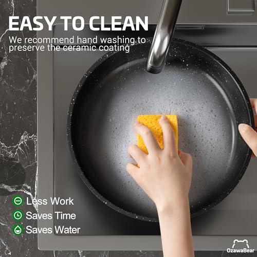 23 Pcs Pots and Pans Set Non Stick (Black / 23Pcs)