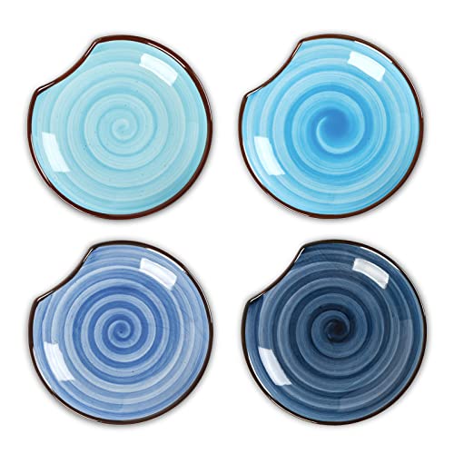 4.6 Inch Ceramic Spoon Rest for Stove Top (Gradient Blue)