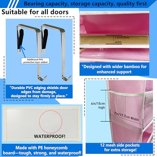Over the Door Organizer Storage 6 Tier (over door organizer-Pink)