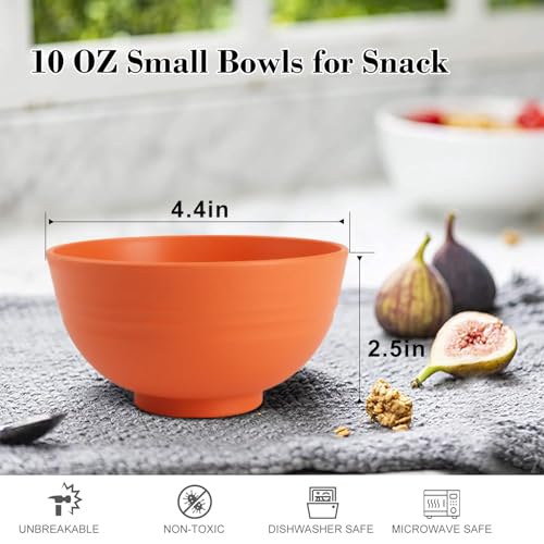 wheat straw small bowls 10oz set of 8 (10 oz / Orange)