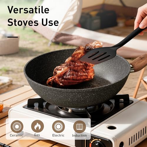 17 Piece Pots and Pans Set Non Stick (Black / 17 PCS Cookware Set)