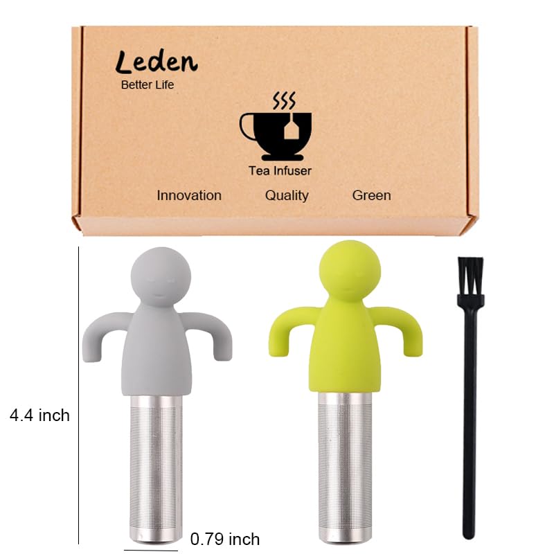 2 Pack Loose Leaf Tea Steeper Extra Fine Mesh (Grey+Green)