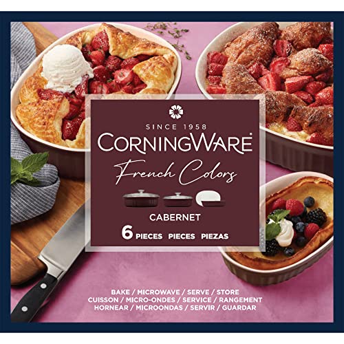 Ceramic Bakeware Set with Lids (French Cabernet / 6 PIECE)