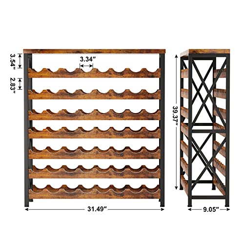 56 Bottle Wine Rack Freestanding Floor (Industrial)