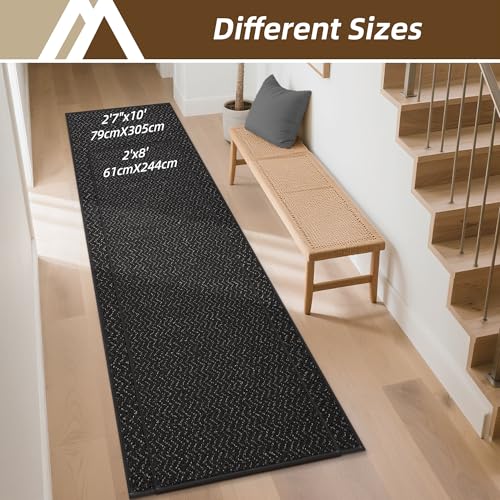 Hallway Runner Rugs Non (Black / 2'x8')
