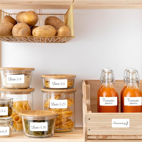 600 Blank Removable Freezer Labels Water Oil Resistant with Perforation Line for Food Containers Jars Pantry Organization